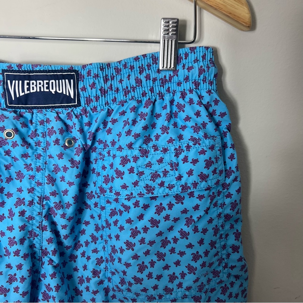 Vilebrequin - Moorea Mid-Length Printed Swim Shorts - Blue Size Large 130 - Picture 10 of 14
